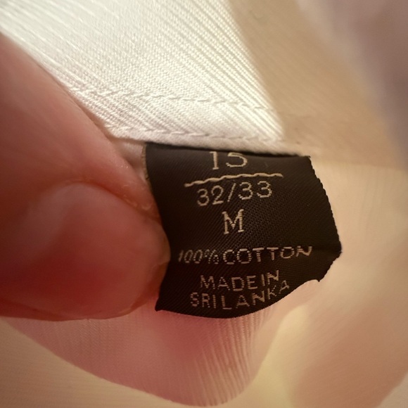 Tasso Elba White Dress Shirt Regular Fit Non-Iron Men’s 15 32/33 - Picture 2 of 8